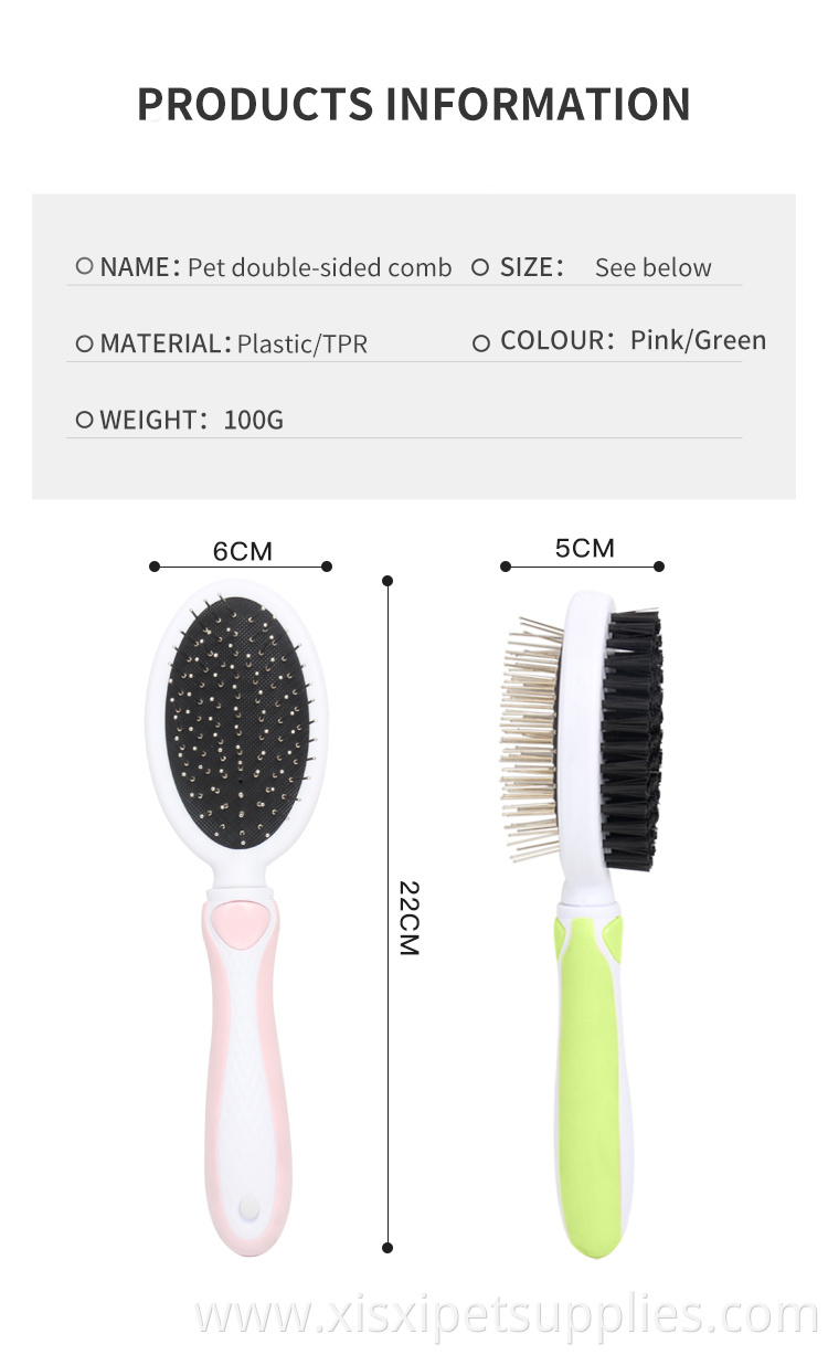 Factory Wholesale 2 In 1 Double Sided Cat Massage Comb Pet Dog Needle Grooming Comb